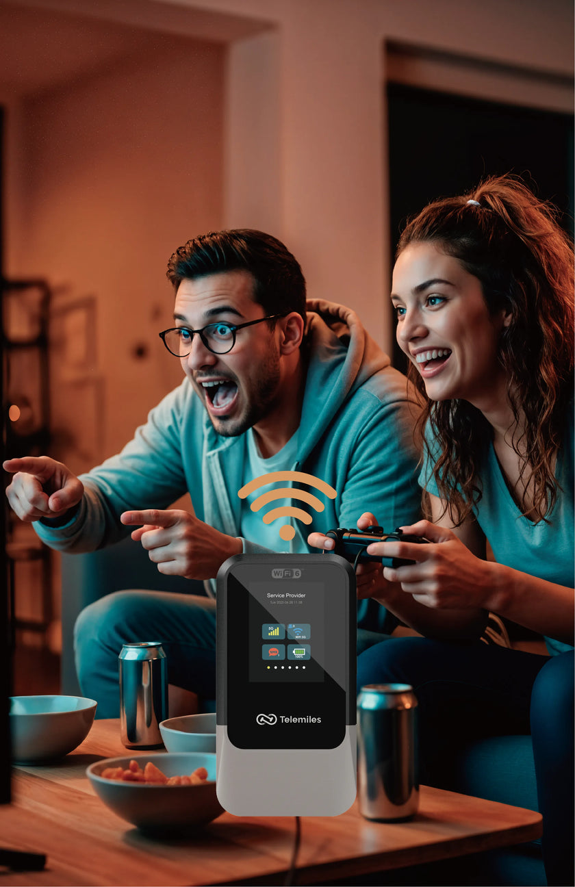 Share high-speed 5G WiFi from Telemiles M52 with multiple devices and family members