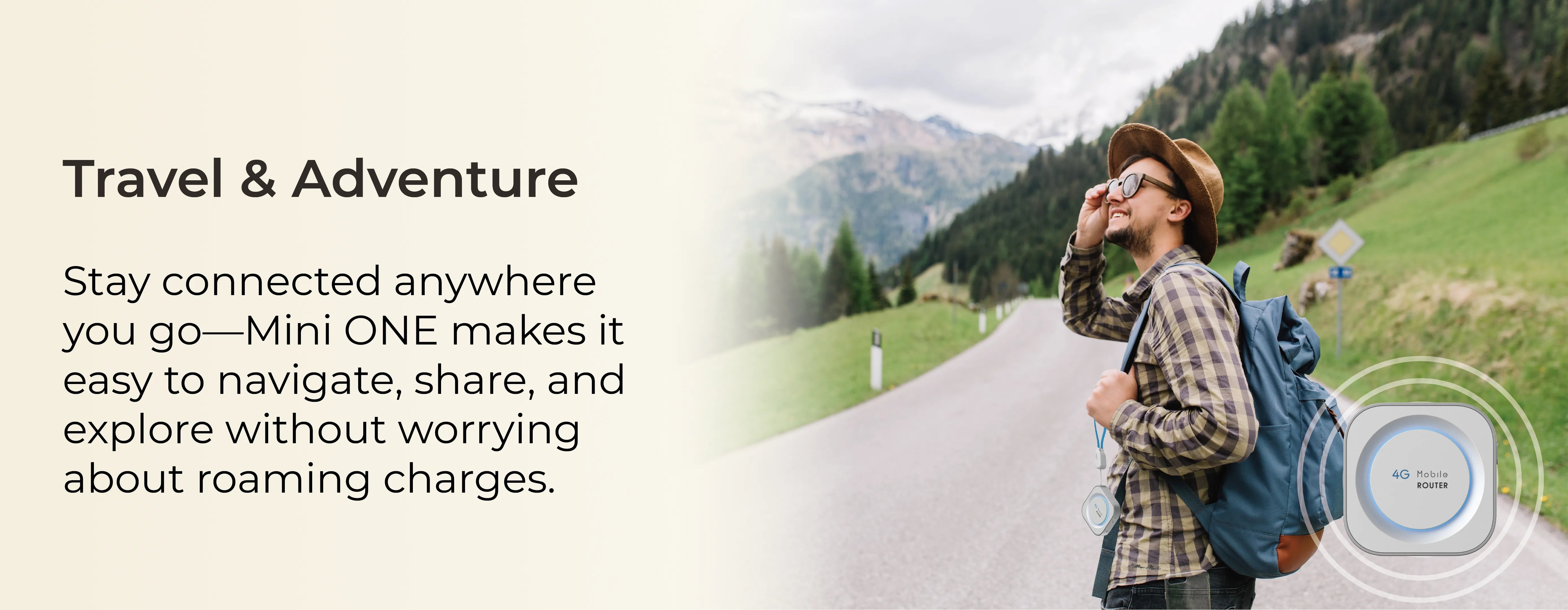 Mini ONE 4G Wingle used as a travel WiFi hotspot, keeping used users connected anywhere with plug-and-play simplicity.