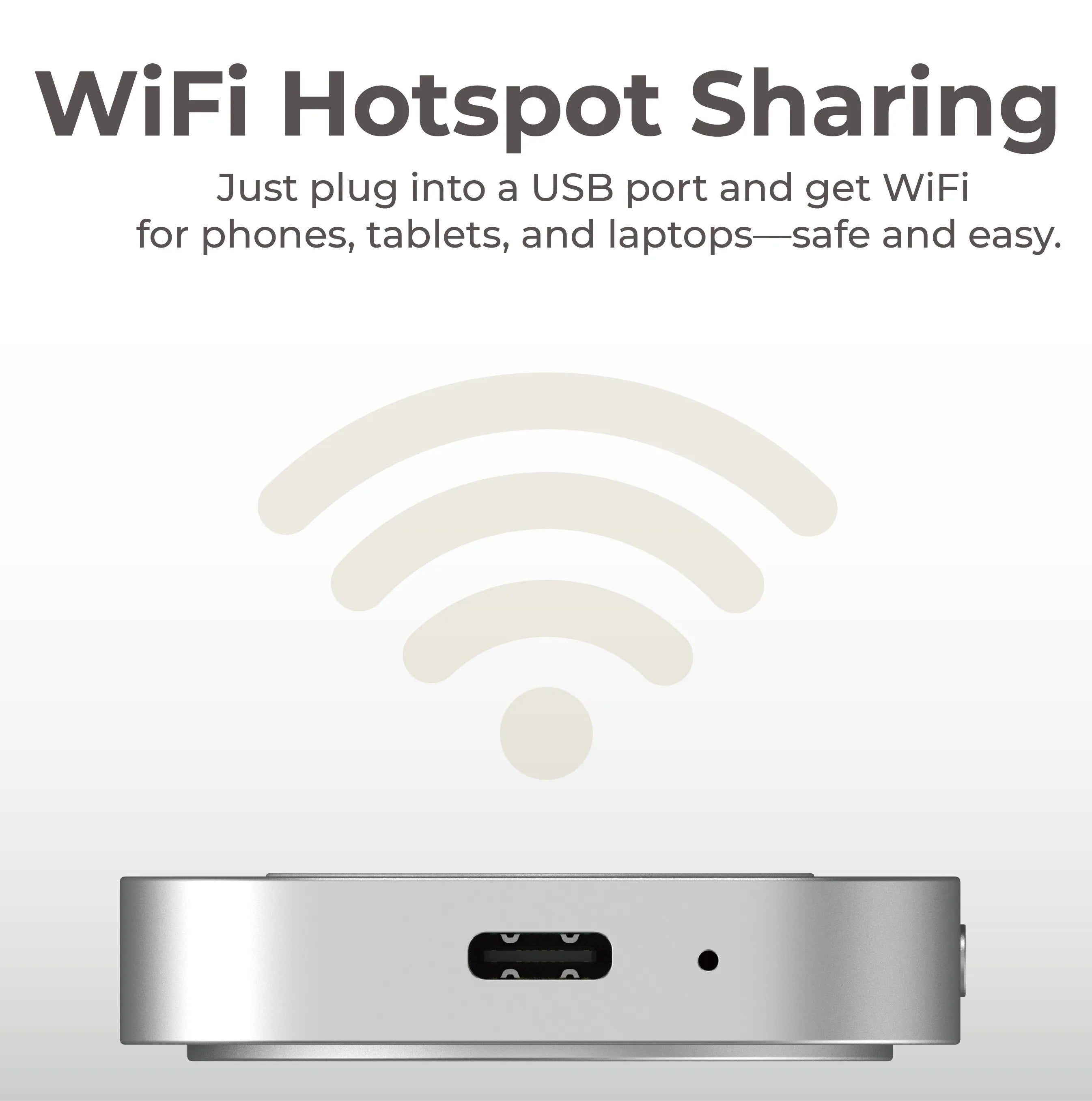 Mini ONE enables Wi-Fi hotspot sharing for up to 10 devices simultaneously, ensuring fast and stable connections anywhere.