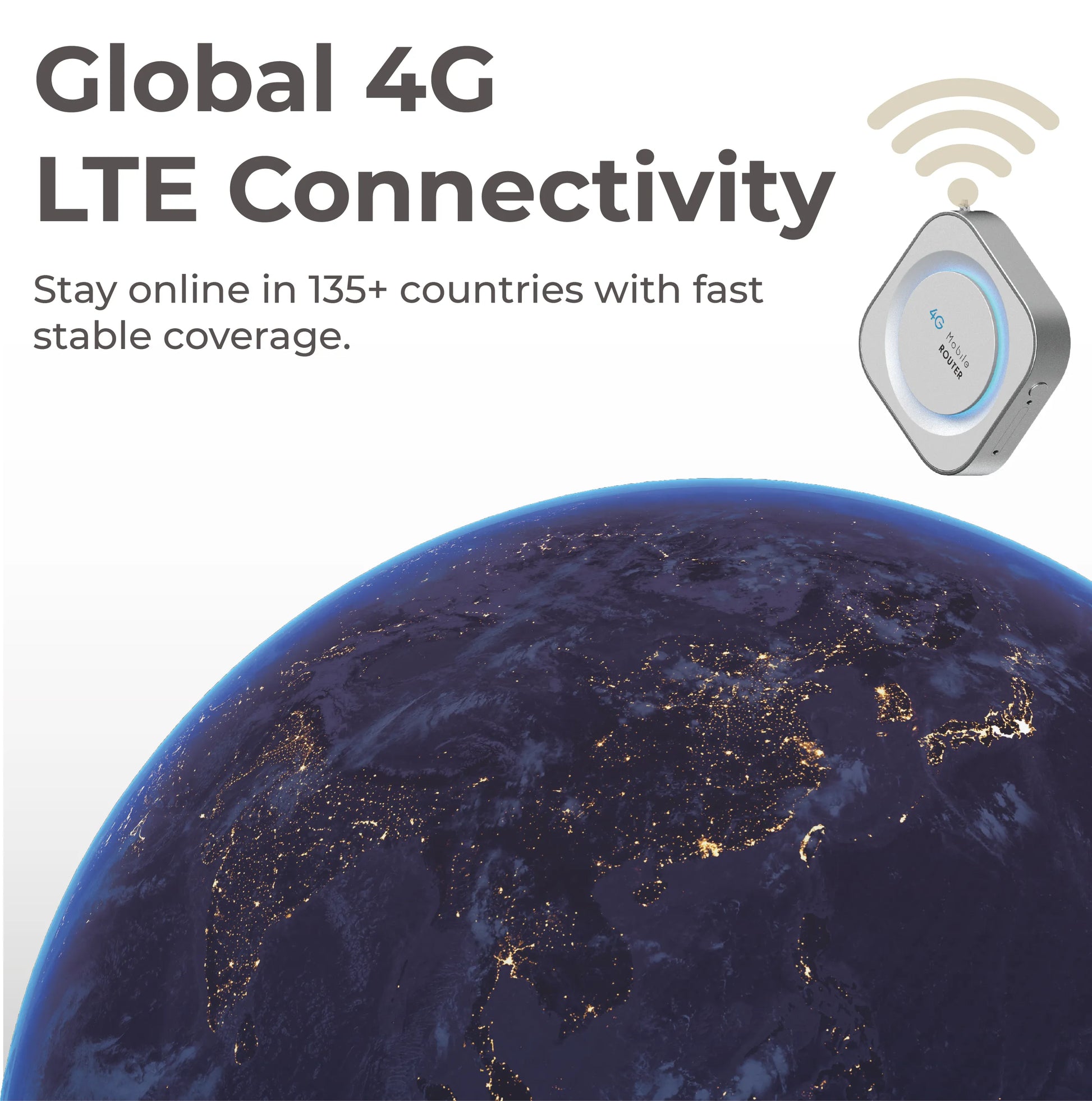 Mini ONE 4G MiFi supports multiple global LTE bands for seamless international connectivity.
