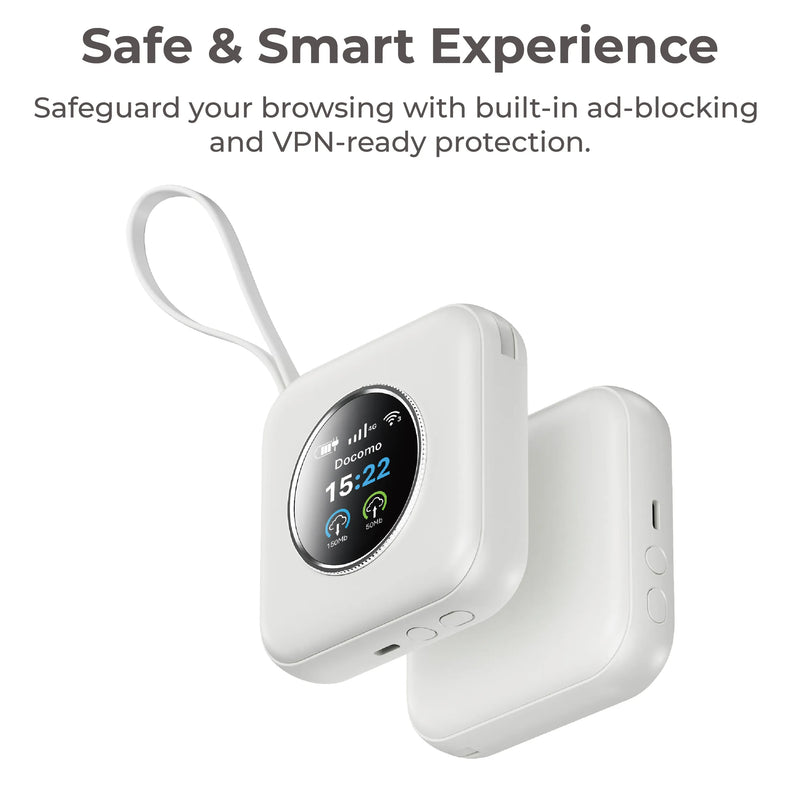 Secure and stable connection with encrypted WiFi for safe browsing on the go.